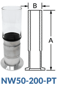 NW50 to Pyrex Tube NW50-200-PT