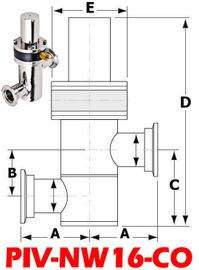 Pneumatic Inline Valve NW16 Ports (PIV - NW16 - CO) - Chemtech Scientific Incorporated