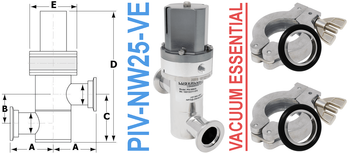 Pneumatic Inline Valve NW25 Ports (PIV-NW25-VE)