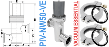Pneumatic Inline Valve NW50 Ports (PIV - NW50 - VE) - Chemtech Scientific Incorporated