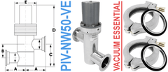 Pneumatic Inline Valve NW50 Ports (PIV - NW50 - VE) - Chemtech Scientific Incorporated