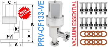 Pneumatic Right Angle Valve 1.33" OD Conflat (PRV - CF133 - VE) - Chemtech Scientific Incorporated
