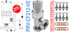 Pneumatic Right Angle Valve 2.12" OD Conflat (PRV - CF212 - VE) - Chemtech Scientific Incorporated