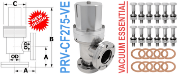 Pneumatic Right Angle Valve 2.75" OD Conflat (PRV - CF275 - VE) - Chemtech Scientific Incorporated