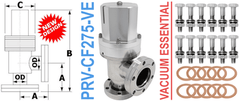 Pneumatic Right Angle Valve 2.75" OD Conflat (PRV - CF275 - VE) - Chemtech Scientific Incorporated