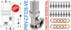 Pneumatic Right Angle Valve 3.38" OD Conflat (PRV - CF338 - VE) - Chemtech Scientific Incorporated