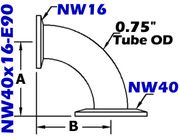 90° Reducing Elbow (NW40x16-E90)