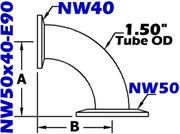 90° Reducing Elbow (NW50x40-E90)