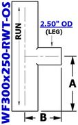 3.00" OD x 2.50" OD Reducing Tee (WF300x250-RWT)