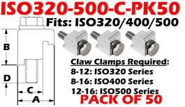 Single Claw Clamps Fits: ISO320, ISO400, ISO500 (ISO320 - 500 - C - PK50) - Chemtech Scientific Incorporated