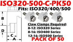 Single Claw Clamps Fits: ISO320, ISO400, ISO500 (ISO320 - 500 - C - PK50) - Chemtech Scientific Incorporated