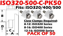 Single Claw Clamps Fits: ISO320, ISO400, ISO500 (ISO320-500-C-PK50)
