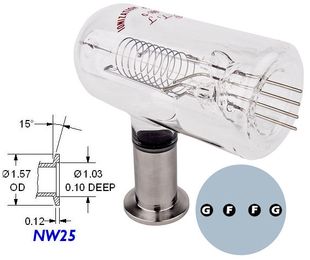 Single Iridium Filament NW25 (KF25) Flange GK - IR - NW25 - Chemtech Scientific Incorporated