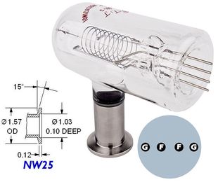 Single Iridium Filament NW25 (KF25) Flange GK-IR-NW25