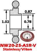 Stainless Adaptive Centering Ring NW20 to NW25 (NW20 - 25 - ASR - V) - Chemtech Scientific Incorporated
