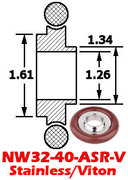 Stainless Adaptive Centering Ring NW32 to NW40 (NW32 - 40 - ASR - V) - Chemtech Scientific Incorporated