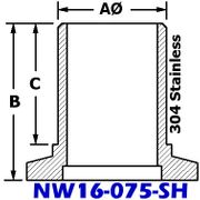 Stainless Hose Adaptor (NW16 - 075 - SH) - Chemtech Scientific Incorporated