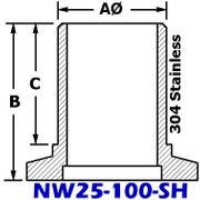 Stainless Hose Adaptor (NW25 - 100 - SH) - Chemtech Scientific Incorporated