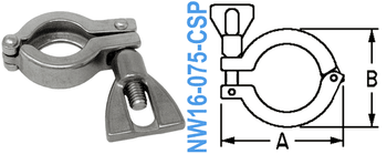 Stainless Wing Clamp Fits: NW10 & NW16 (NW16 - 075 - CSP) - Chemtech Scientific Incorporated