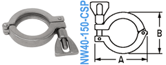 Stainless Wing Clamp Fits: NW40 (NW40 - 150 - CSP) - Chemtech Scientific Incorporated