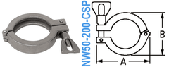 Stainless Wing Clamp Fits: NW50 (NW50 - 200 - CSP - OS) - Chemtech Scientific Incorporated