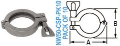Stainless Wing Clamp Fits: NW50 (NW50 - CSP - PK10) - Chemtech Scientific Incorporated