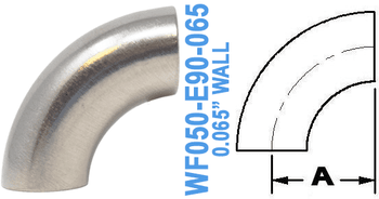 Tube OD: 0.50" 90° Radius Elbow (WF050-E90-065)