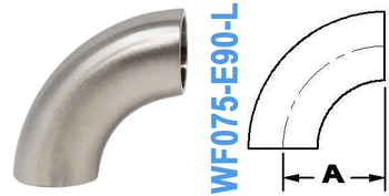 Tube OD: 0.75" 90° Radius Elbow Long WF075 - E90 - L - Chemtech Scientific Incorporated