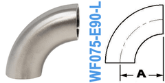 Tube OD: 0.75" 90° Radius Elbow Long WF075 - E90 - L - Chemtech Scientific Incorporated