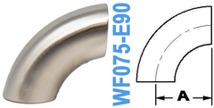 Tube OD: 0.75" 90° Radius Elbow (WF075 - E90) - Chemtech Scientific Incorporated