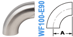 Tube OD: 1.00" 90° Radius Elbow (WF100 - E90) - Chemtech Scientific Incorporated