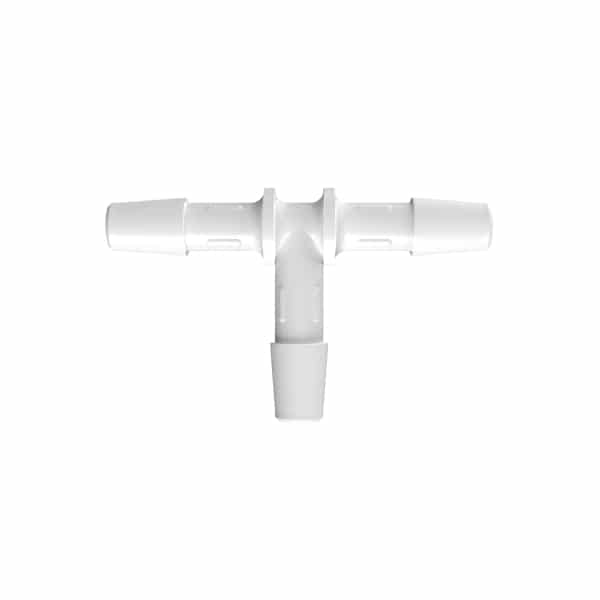 1/4" x 1/4" x 1/4" Tube ID Natural Kynar® PVDF Tee CS64461