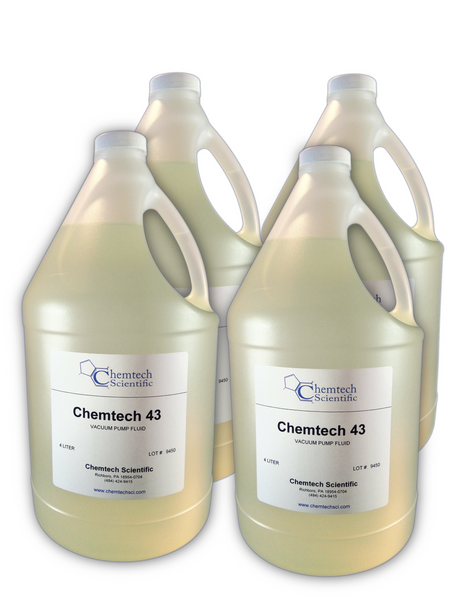 Chemtech Scientific 43 Vacuum Pump Fluid Case of (4) Four Liter Bottles